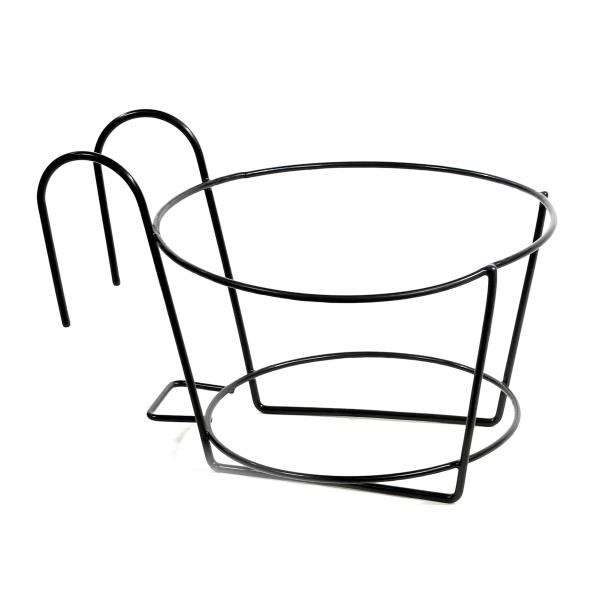 מתלה עציץ  למעקה, שחור